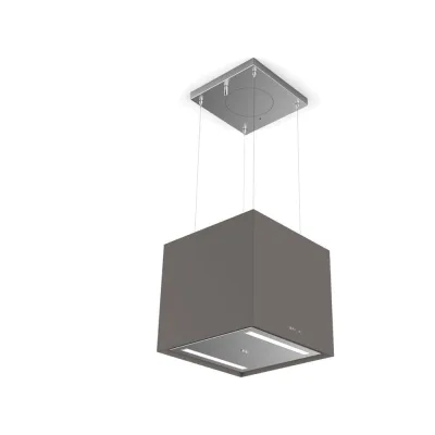 Faber Cappa a isola sospesa SOFT CUBE F40 345.0607.589 finitura FENIX NTM grigio Londra da 41 cm