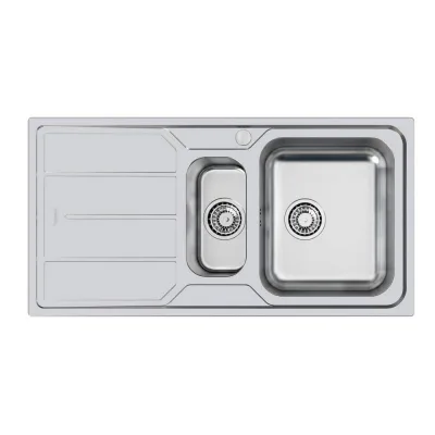 Foster Lavello una vasca con vaschetta e gocciolatoio a sinistra 5197 061 finitura acciaio inox da 97x50 cm