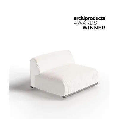 Unopiù Modulo spalla/centrale DAVOS con struttura in alluminio e cuscineria in tessuto - IN PROMOZIONE FINO AL 6/07