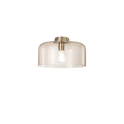 Plafoniera elegante in vetro ambra, lampadina E27, 23x30cm