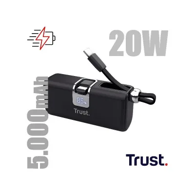 TRUST PACTO 5000 PD POCKET POWERBANK BLK 26104TRS