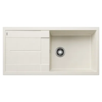 Blanco Lavello una vasca con gocciolatoio METRA XL 6 S 1527124 finitura soft white da 100x50 cm - Sopratop