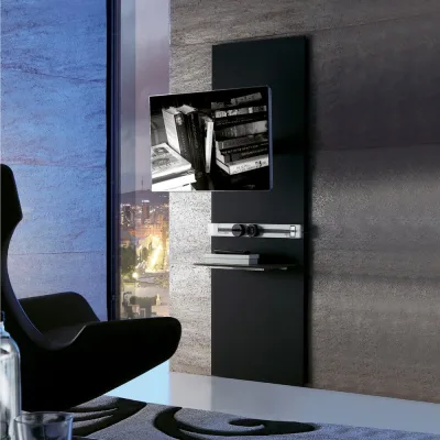X.ABITAre Porta TV Premiere art. XL.97 con struttura in cristallo - Con fissaggio a muro