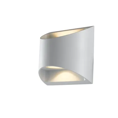 Applique da esterno moderna in alluminio bianco, 2 LED 3.5W, CCT, 12.3x13cm