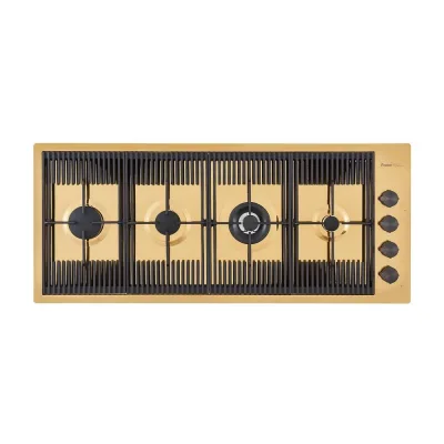 Foster Piano cottura a gas 7681 009 finitura acciaio PVD gold da 111 cm - IN PROMOZIONE FINO AL 30/06