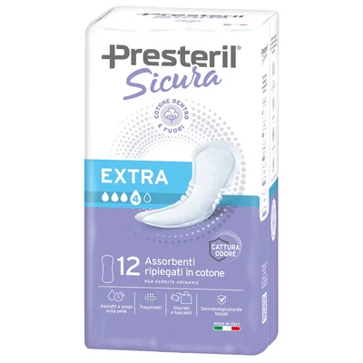 Presteril sicura assorbente incontinenza extra 12 pezzi