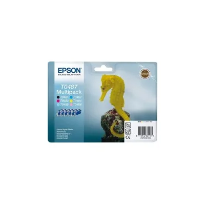 KIT 06PZ CARTUCCIA ORIGINALE EPSON C13T04874010 T0481/T486 Photo R200