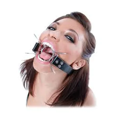 Bavaglio Anello Metallico Open Mouth Hole Fetish Fantasy Spider Gag O Ring Metal