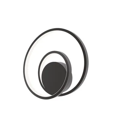 Applique LED nero a spirale moderno, 15W, CCT, 30x30cm