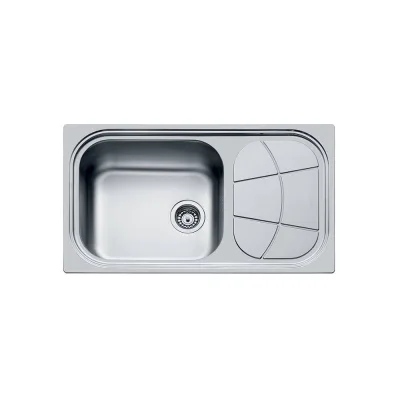 Foster Lavello una vasca con gocciolatoio a destra 1561 202 finitura acciaio inox da 86x50 cm