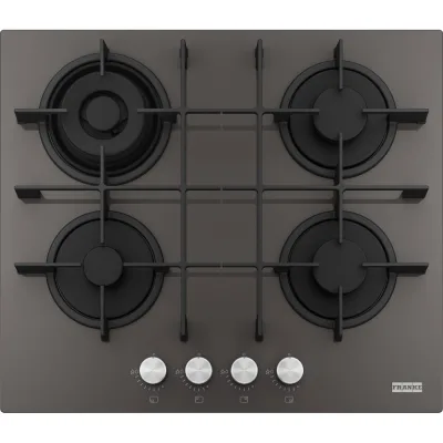 Franke: Piano cottura a gas Maris 600 FHMA 604 3G DC C 106.0734.775 in cristallo grigio ardesia da 59 cm