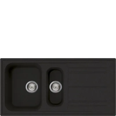 Smeg Lavello una vasca con vaschetta e gocciolatoio LZ102A2 finitura antracite da 100 cm