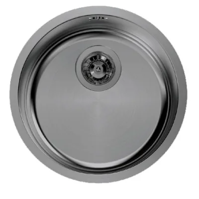 Foster Lavello rotondo a una vasca 1130 866 finitura acciaio PVD gun metal da Ø42.5 cm - IN PROMOZIONE FINO AL 30/06