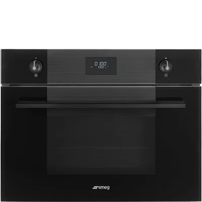 Smeg Forno compatto combinato microonde Galileo Micro combi da incasso SO4101M1B3 finitura nero lucido da 60 cm