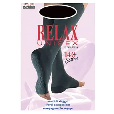 Relax unisex 140 gambaletto cotton punta aperta nero 2 m