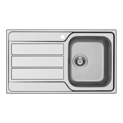 Schock Lavello una vasca con gocciolatoio a destra MASTER D100 MASTD100SX finitura inox spazzolato da 86x50 cm