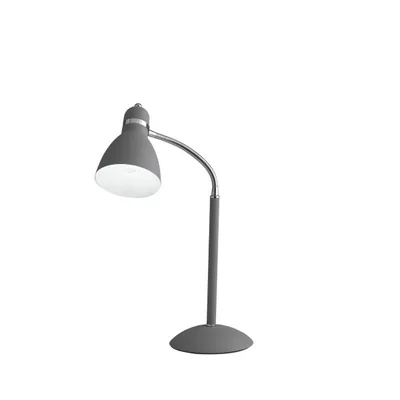 Lampada da tavolo in metallo grigio con diffusore orientabile, 1 luce E27, 17x52cm