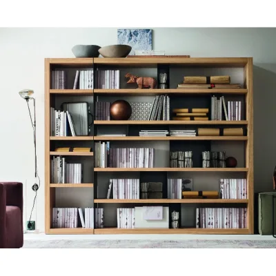 Maronese Acf Composizione Libreria KORA in legno e metallo verniciato da L.198 cm e H.197 cm - 2 moduli