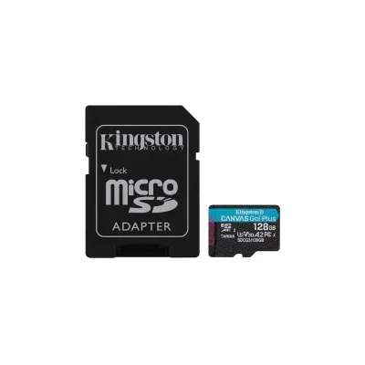 Scheda Memoria Kingston SDXC Canvas Go Plus da 128 GB UHS-I U3 V30 Classe 10 200 MB/s con adattatore SDCG4/128GB