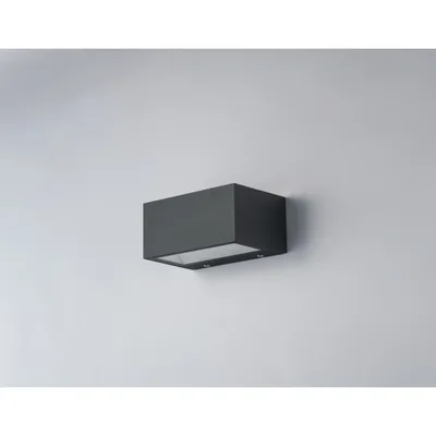 Applique da esterno rettangolare in alluminio antracite, LED 12W, CCT, 14x8.9x6.5cm