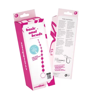 Stimolatore progressivo 10 perle anali rosa loop estrazione flessibile 25 cm