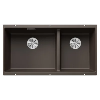 Blanco Lavello a due vasche SUBLINE 480/320-U Platinum 5523593 finitura caffè da 85x46 cm - Sottotop