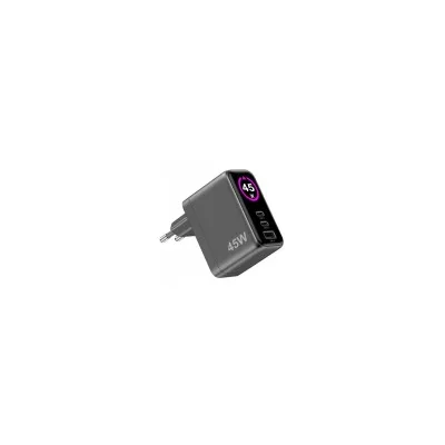 CELLY 2USBC/USBA WALL CHARGER 45W DISPLAY TCSCREEN2C1A45W