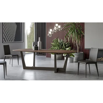 Bonaldo Tavolo fisso Art con struttura in metallo e piano in cristallo da 360x140 cm