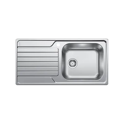 PRONTA CONSEGNA - Blanco | Lavello una vasca con gocciolatoio sx DINAS XL 6 S 1336786 in acciaio inox da 100x50 cm - Sopratop