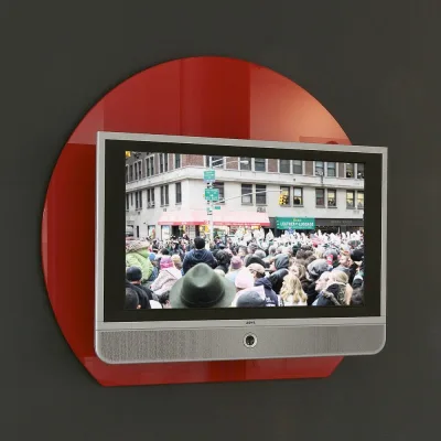 X.ABITAre Schienale retro TV Wall art. XL.95 con struttura in cristallo - Con fissaggio a muro