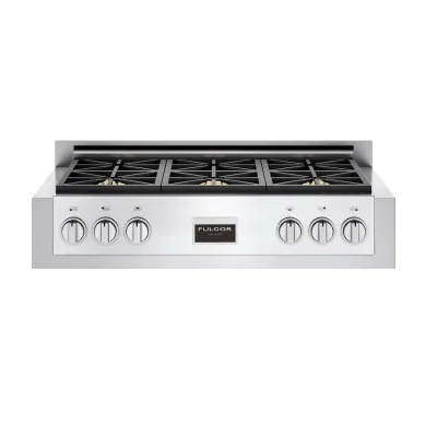 Fulgor Piano cottura a gas Slot-In professionale Sofia FSRT 3606 G X finitura acciaio inox da 91 cm