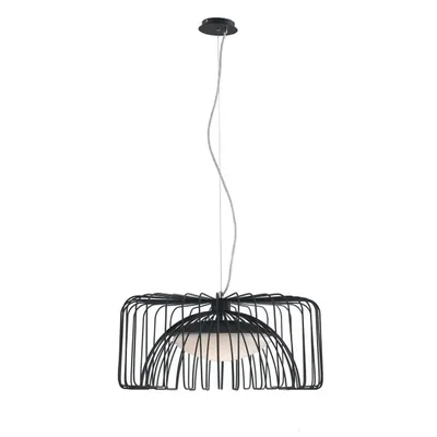 Lampadario a sospensione Led Nera 24W 1920Lm 4000K 50X26X120Cm