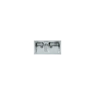 Alpes Lavello semifilo a due vasche F 599/2V1B con bacinella in acciaio inox da 99x51 cm