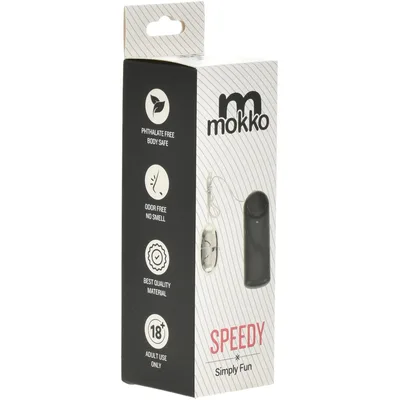 Ovetto Vibrante Mokko Speedy Nero 5 cm Multispeed Telecomando Cablato ABS Splashproof Sex Toy