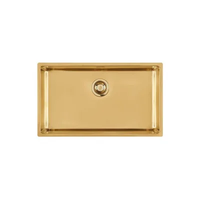 Foster Lavello una vasca 2157 859 finitura acciaio PVD gold da 75x44 cm
