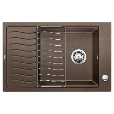 Blanco Lavello una vasca con gocciolatoio ELON XL 6 S 1518744 finitura caffè da 78x50 cm - Sopratop