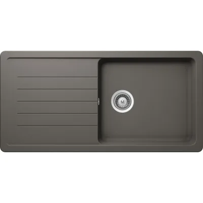 Schock Lavello una vasca con gocciolatoio TOLEDO D100 L TOLD100LA91 finitura silverstone da 100x50 cm