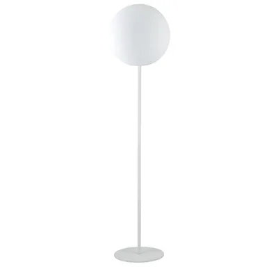 Piantana per esterni bianca opaca in metallo, 1 luce E27, 30x150cm