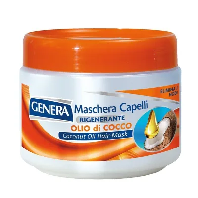GENERA Maschera Capelli Olio di Cocco 500 ml Nutrimento Profondo e Brillantezza