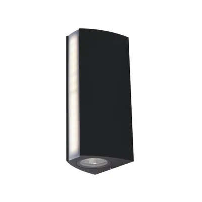 Applique da esterno in alluminio antracite, luce a doppia emissione, LED 14W, CCT, 8.5x20cm