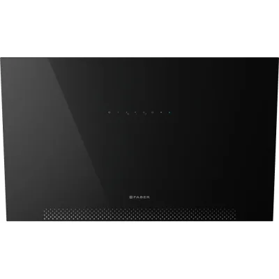 Faber Cappa a parete AIR HUB VERTICAL BK F80 330.0676.814 finitura vetro nero da 80 cm