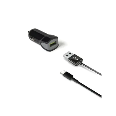 CELLY USB-A CAR CHARGER 12W+USB-C CABLE CCUSBTYPEC