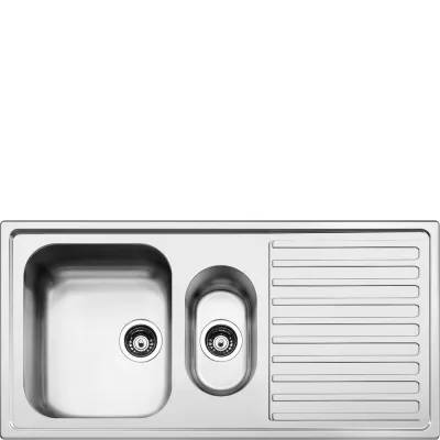 Smeg Lavello una vasca con vaschetta e gocciolatoio LLR102-2 finitura acciaio inox da 100 cm - IN PROMOZIONE FINO AL 30/06