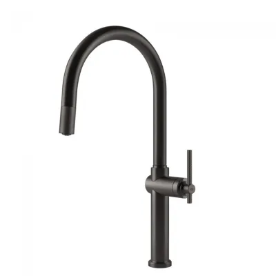 Gessi Miscelatore monocomando con doccetta estraibile Habito 60672 707 finitura Black Metal Brushed