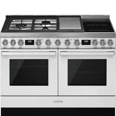 Smeg S Cucina CPF120IGMPWH con doppio forno termoventilato e piano cottura misto finitura bianco da 120x90 cm