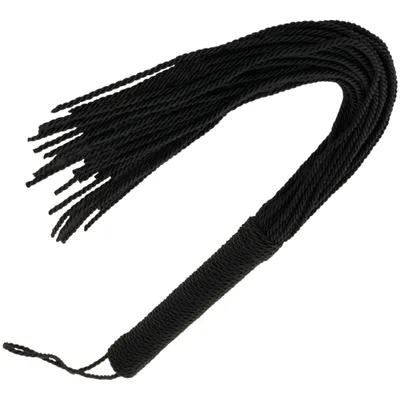 Frustino Flogger corda nero 50 cm circa fetish bondage BDSM sadomaso nero
