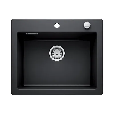 Blanco Lavello una vasca PALONA 6 1520929 in ceramica nero da 61.5x51 cm - Sopratop