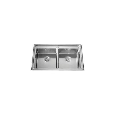 Alpes Lavello semifilo a due vasche LFRS 587/2V in acciaio inox da 87x51 cm