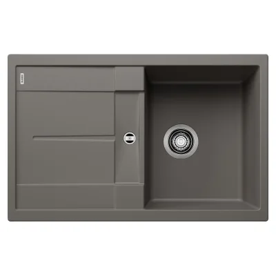 Blanco Lavello una vasca con gocciolatoio METRA 45 S 1527289 finitura grigio vulcano da 78x50 cm - Sopratop
