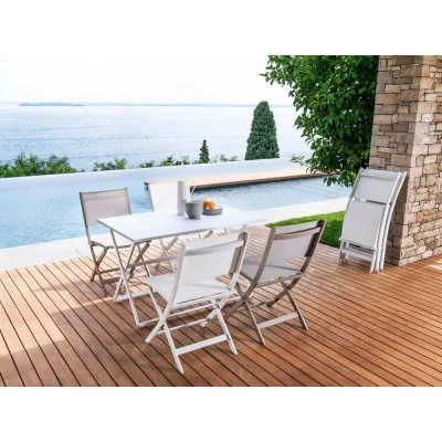 Talenti Tavolo pieghevole QUEEN con struttura in alluminio da 70x70 cm